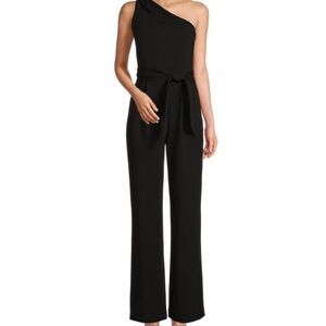 ANTONIO MELANI Black One-Shoulder Jumpsuit with Wide-Leg Pants